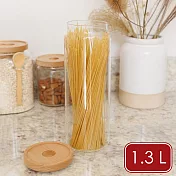 《KitchenCraft》Idilica木蓋玻璃密封罐 | 保鮮罐 咖啡罐 收納罐 零食罐 儲物罐 - 1.3L