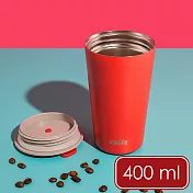 《La Cafetiere》Pavia不鏽鋼隨行保溫杯(殷紅400ml) | 保溫瓶 保冷保冰杯 直飲杯 環保杯 便攜杯 咖啡杯 隨行杯