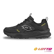 【LOTTO 義大利】男 寬楦 CT 650 防潑水越野跑鞋- 25.5cm 黑/灰