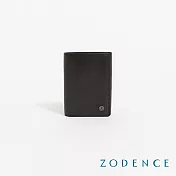 ZODENCE CRAFTSLIM進口真皮超薄4卡直式三折短夾  深灰