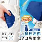 JOJOGO 超輕迷你UV口袋雨傘 小折傘 口袋傘 晴雨傘 防曬傘 藏青藍