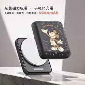 【正版授權】Disney迪士尼 晶磁系列 迷你磁吸無線充行動電源 5000mAh 夜空米奇