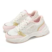 Fila 休閒鞋 Cupid 女鞋 粉 白 金 情人節 拼接 緩衝 老爹鞋 斐樂 5C305Z155 23cm BEIGE/PINK