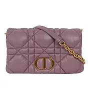DIOR Caro 縫線大籐格紋小牛皮手拿包/鍊包_展示品 (紫色)