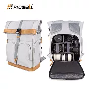 【Prowell】一機多鏡多功能相機後背包 相機保護包 專業攝影背包 單眼相機後背包 WIN-23233 贈送防雨罩 灰白