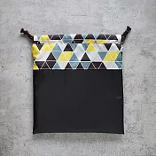 《梵緹希》旅行防水束口收納袋25x25_ 三角黃格