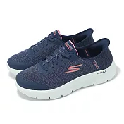 Skechers 休閒鞋 Go Walk Flex-Kaylee Slip-Ins 女鞋 寬楦 藍粉 套入式 健走鞋 124842WNVPK
