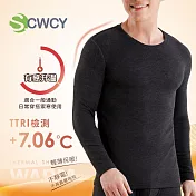 【S.CWCY 立即暖發熱機能衣(黑)-男款】發熱衣/透氣保暖/降低靜電/棉柔親膚/彈性舒適/冬季保暖/寒流必穿/升溫 S 黑色