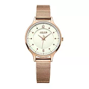 JULIUS 聚利時 星夜之謎 米蘭百搭知性腕錶 JA-1060(五色/30mm) 玫瑰金X米色