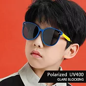 【SUNS】兒童彈力太陽眼鏡 時尚韓版經典墨鏡 彈力壓不壞材質 防眩光/抗UV400 S014 藍框黃腳