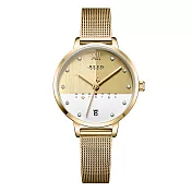 JULIUS 1/3的幸福米蘭錶帶腕錶 JA-1100(五色/32X38mm) 金色