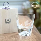 【日本田島硝子】日本製富士山雕花威士忌杯-親子鶴