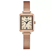 JULIUS 聚利時 時光旅程 米蘭方形復刻腕錶 JA-1153(五色/18.5X22.5mm) 玫瑰金