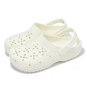 Crocs 洞洞鞋 Classic Floral Cut Out 男鞋 女鞋 米白 花蕊克駱格 休閒鞋 卡駱馳 2109270WV