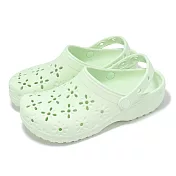 Crocs 洞洞鞋 Classic Floral Cut Out 男鞋 女鞋 淺綠 花蕊克駱格 休閒鞋 卡駱馳 2109273YH