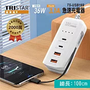 TRISTAR 36W急速充電器 TS-USB169｜2孔PD 2孔USB