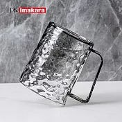 【日本Imakara】冰川輕奢風漱口杯/洗漱杯(附把手)-2入- 水晶灰