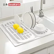 【日本Imakara】廚房水槽用伸縮式瀝水架/碗盤架