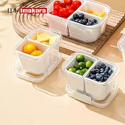 【日本Imakara】無印風分隔保鮮盒/輕食水果盒-450ml-3入