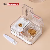 【日本Imakara】多功能磨藥切藥器/分格收納藥盒- 白