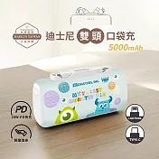 【正版授權】Disney迪士尼 5000mAh 雙頭口袋充行動電源(Type-C+Lightning) 怪獸出沒