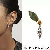PD PAOLA 西班牙時尚潮牌 金色東菱玉耳環 圓形明亮X欖尖切割 GINGER GREEN