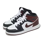 Nike 休閒鞋 Air Jordan 1 Mid SE GS 大童 女鞋 黑 酒紅 紅棕 AJ1 中筒 HF3193-102