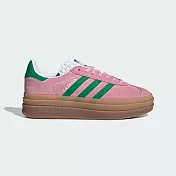 Adidas Gazelle Bold W [IE0420] 女 運動休閒鞋 德訓鞋 厚底 麂皮 穿搭 粉紅 綠