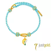【Just Gold 鎮金店】海洋之韻-海豚 黃金手繩(網路限定)