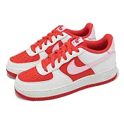 Nike 休閒鞋 Air Force 1 BG 大童 女鞋 Valentine 白 紅 粉紅 AF1 情人節 HV5165-121