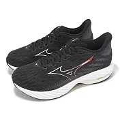 Mizuno 慢跑鞋 Wave Rider 28 男鞋 超寬楦 黑 紅 支撐 波浪片 回彈 運動鞋 美津濃 J1GC2404-58