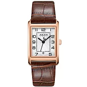 JULIUS 聚利時 皮耶特 皮革壓紋日顯情侶腕錶 大小款 JA-1494(三色/20.5X28.5mm/23.5X35.5mm) 英倫咖(大款)