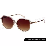 【SUNS】抗UV太陽眼鏡 平面式精緻太陽眼鏡 時尚墨鏡 顯小臉 S85 可可茶