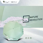 【雙龍牌】北極熊輕量黑膠自動開收傘防曬自動傘(抗UV防風晴雨傘折傘B6061E) 湖水綠