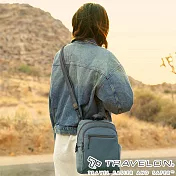 【Travelon 美國防盜包】Voyages防盜斜背包/斜肩包/側肩包/TL-43670 藍