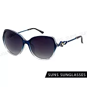 【SUNS】抗UV太陽眼鏡 時尚璀璨鑲鑽造型墨鏡 大框顯小臉 S76 漸層藍