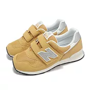 New Balance NB 休閒鞋 313 中童 寬楦 黃 灰 魔鬼氈 小朋友 麂皮 運動鞋 NB PO313TD2-W 19cm KHAKI/WHITE