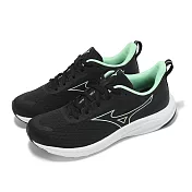 Mizuno 慢跑鞋 Esperunzer 2 女鞋 超寬楦 黑 綠 輕量 緩衝 運動鞋 美津濃 K1GA2445-71 23cm BLACK/GREEN