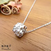 璀璨閃耀雙排滿鑽圓鋯轉運珠925純銀項鍊.外鍍專櫃級正白K.女用短鍊