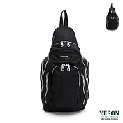YESON - 台灣精品多隔層two-way可雙肩可單肩斜背後背包 黑色