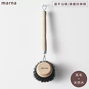 日本MARNA天然木柄100%馬毛鍋刷毛長2.5cm清絜刷K-813(不傷鍋具,適不沾鍋.鑄鐵鍋.琺瑯鍋;耐洗劑&耐熱;附掛洞)刷瓶刷子
