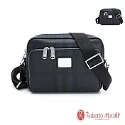 Roberto Mocali - 義大利諾貝兔王子系列 格紋子母袋斜背包 藍格紋