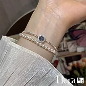 【Hera赫拉】氣質珍珠貓眼手鍊組 H114022005 銀白色