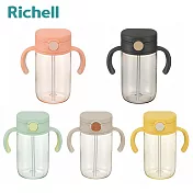 【Richell 利其爾】AX系列 幻彩吸管水杯 320ml - 多款可選 橘色