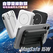 MiniQ for MD-BP075 Qi 15W自帶雙線數顯磁吸無線閃充行動電源 白色