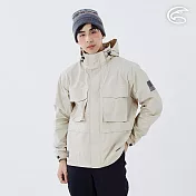 ADISI 男單件式防水防風透氣保暖外套(可拆帽) AJ2421051 (S-3XL)｜刷毛 防潑水 防水外套 M 灰卡