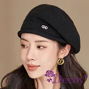 【Decoy】時尚百搭 保暖針織帽潮流堆堆帽/ 黑色