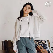 ADISI 女環保紗針織休閒保暖外套 AJ2421081 (S-2XL)｜磨毛 吸濕 排汗 針織外套 S 迷霧白