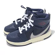 Nike 童鞋 Jordan 1 Mid RM EasyOn PS 中童 藍 喬丹 中筒 方便穿脫 FQ1282-400