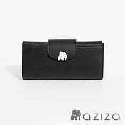 aziza UNA釦式長夾  經典黑